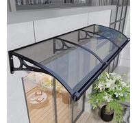 Auvent de porte en alliage d'aluminium, grande housse en polycarbonate pour protection contre les UV et la pluie, design moderne, gris, 80 x 440 cm, parfait pour les portes d'entrée et les espaces