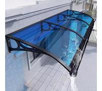 Auvent de porte en alliage d'aluminium pour évier - Housse en polycarbonate, protection contre la pluie pour fenêtre, terrasse, porche, extérieur, balcon, cour intérieure - 60 x 260 cm