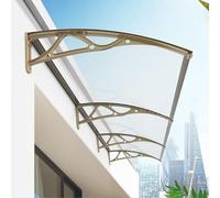 Auvent de porte en aluminium - 100 x 240 cm - Auvent en polycarbonate avec protection UV - Imperméable - Pergola de porte d'entrée pour la pluie, la neige et le soleil - Abri extérieur - Installation