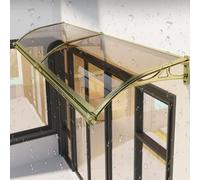 Auvent de porte en aluminium, 100 x 240 cm, couverture d'entrée avant en polycarbonate, protection contre la pluie et la neige, bouclier UV, couleur or, abri extérieur durable
