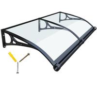 Auvent de porte en aluminium 100 x 300 cm en polycarbonate pour protection contre la pluie et les UV, abri élégant pour entrée extérieure contre la pluie et la neige, design durable résistant aux