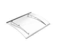 Vente-unique - Auvent de Porte en Aluminium 120 x 90 cm courbé - Gris - NEONA