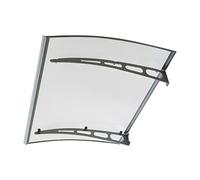 Auvent de porte en aluminium 150 x 90 cm courbé - gris - NEONA