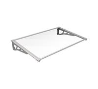 Auvent de porte en aluminium 150 x 90 cm incliné argenté KEPLER