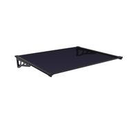 Auvent de porte en aluminium 150 x 90 cm incliné noir KEPLER