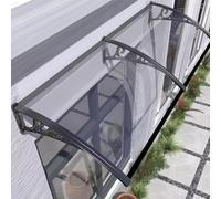 Auvent de porte en aluminium - Auvent d'entrée extérieure, 100 x 400 cm, protection contre la pluie et le soleil, design moderne, housse de porte d'entrée, abri d'entrée élégant