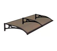 Auvent de porte en aluminium - Auvent d'extérieur pour terrasse et entrée, housse en polycarbonate protégée contre les UV, protection contre la pluie et la neige, design à panneau creux, abri