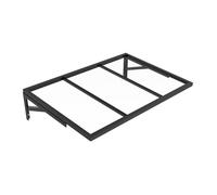 Auvent de porte en aluminium et acier L120 x l80 cm incliné noir - PELARU