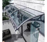 Auvent de porte en aluminium, housse transparente en polycarbonate de 61 x 408,9 cm, abri de porche extérieur, chapiteau de porte élégant pour protection contre les intempéries et attrait amélioré