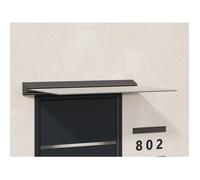 Auvent de porte en aluminium L140 x l90 cm plat avec leds - LUXAMA