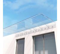 Auvent de porte en aluminium - Protection UV - En polycarbonate - Abri d'entrée incurvé - 50 x 100 cm - Protection solaire - Pour terrasse et entrée