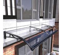 Auvent de porte en aluminium - Protection UV - Protection contre la pluie et la neige - Drainage latéral - Pour patio, véranda, terrasse - 60 x 300 cm - Durable et résistant aux intempéries