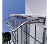 Auvent de porte en aluminium robuste de charge de 300 kg, auvent polyvalent pour porte d'entrée, largeur réglable 60/80/100/120/150 cm, protection contre le soleil et la pluie (120 x 70 cm)