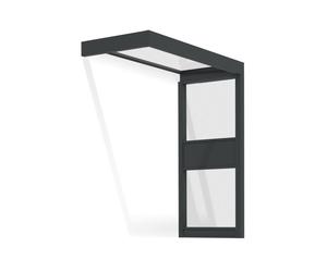 Auvent de porte en aluminium Sophia 1,6m avec paroi latérale Palram - Canopia anthracite