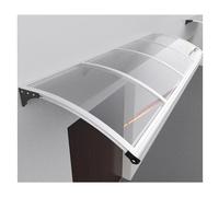 Auvent de porte en aluminium transparent, blocage des UV, anti-âge, abri de toit incliné durable, protection extérieure polyvalente (100 x 400 cm)