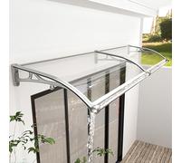 Auvent de porte en polycarbonate - Auvent d'entrée élégant pour porte d'entrée, terrasse, balcon et jardin, drainage double face, protection contre les intempéries, design élégant pour entrée de