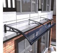 Auvent de porte en polycarbonate avec support en alliage d'aluminium, abri de protection UV pour entrée de maison