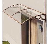 Auvent de porte en polycarbonate avec support en aluminium - Protection contre les UV et la pluie - Pour entrée - 80 x 100 cm - Durable