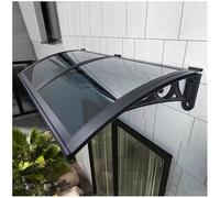 Auvent de porte en polycarbonate de 61 x 80 cm, protection durable contre la pluie et la neige pour patios Support en aluminium inclus Abri résistant aux intempéries Design élégant gris multiple