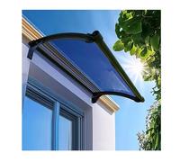 Auvent de porte en polycarbonate de 65 x 400 cm pour portes d'entrée et fenêtres avec accessoires et grande gouttière pour une protection maximale.