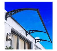 Auvent de porte en polycarbonate durable - 150 x 120 cm (1,2 x 2 m) - Abri de pluie incurvé pour protection contre les UV et la neige - Grand surplomb extérieur résistant aux intempéries