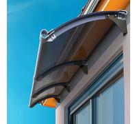 Auvent de porte en polycarbonate gris autonettoyant avec protection UV, housse d'entrée résistante aux intempéries, abri de porche avant moderne (55 x 50 cm)