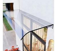 Auvent de porte en polycarbonate - Housse de pluie extérieure transparente anti-UV pour porche et terrasse - Abri coupe-vent pare-soleil