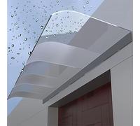 Auvent de porte en polycarbonate imperméable - Largeur réglable de 40 à 360 cm - Protection contre les UV - Pare-soleil extérieur invisible pour fenêtre et porte pour une durabilité accrue.