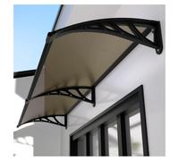 Auvent de porte en polycarbonate marron, 60 x 200 cm, protection UV, pluie et soleil, pour porte d'entrée, terrasse, jardin, garage, auvent élégant pour l'extérieur