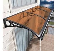 Auvent de porte en polycarbonate marron - Protection contre les UV et la pluie - Pour fenêtre d'entrée et terrasse - Résistant aux intempéries - 100 x 160 cm