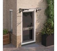 Auvent de porte en polycarbonate noir et transparent pour l'extérieur vidaXL vid
