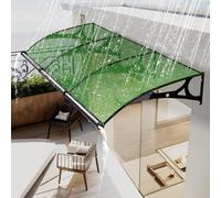 Auvent de porte en polycarbonate pour portes d'entrée et fenêtres - Surplomb robuste avec paris en aluminium silencieux, résistant aux intempéries, à la pluie et à la neige, installation facile à