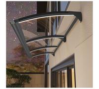 Auvent de porte en polycarbonate - Protection contre les UV et la pluie - Cadre en aluminium durable - Housse transparente (150 x 360 cm) pour entrée avant, installation facile, abri d'extérieur