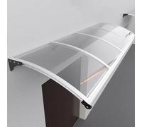 Auvent de porte en polycarbonate - Protection contre les UV et la pluie - Cadre en aluminium - Étanche - Pour entrée avant - 100 x 158 cm - Couleur blanche