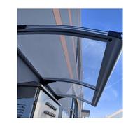 Auvent de porte en polycarbonate - Surplomb de porte d'entrée extérieure, housse de protection contre la pluie pour jardin, 80 x 380 cm, durable, résistant aux intempéries, facile à installer