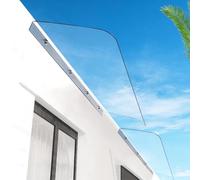 Auvent de porte en polycarbonate transparent de 3,5 mm d'épaisseur pour l'extérieur - Couverture de fenêtre invisible - Protection contre la pluie et le soleil - Pour entrée et terrasse