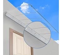 Auvent de porte en polycarbonate transparent de 3 mm résistant aux UV pour protection d'entrée et protection contre les intempéries (50 x 150 cm)