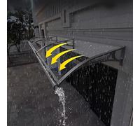Auvent de porte en polycarbonate transparent, housse de pluie, auvent incurvé avec support en aluminium, abri de terrasse extérieur, multiple, noir, protection durable pour fenêtres