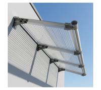 Auvent de porte en polycarbonate transparent, protection UV, grêle, pluie, neige, surplomb d'entrée pour portes d'entrée, auvent creux robuste