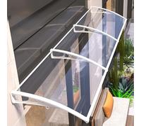Auvent de porte en polycarbonate transparent résistant aux intempéries pour entrée et fenêtre, terrasse - Protection UV et installation facile - 60 x 180 cm