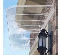 Auvent de porte en polycarbonate transparent silencieux pour porte et fenêtre, protection de façade de maison (L 40 x l 50 cm)
