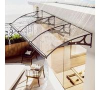 Auvent de porte en polycarbonate UPF 174+ pour portes d'entrée/fenêtres silencieux, résistant à la pluie et à la neige, facile à installer, peut être utilisé sur les fenêtres, les portes, les entrées