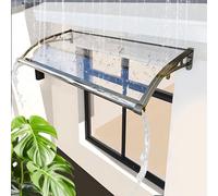 Auvent de porte en polycarbonate UPF 273+ pour portes d'entrée/fenêtres silencieux, résistant à la pluie et à la neige, facile à installer, peut être utilisé sur les fenêtres, les portes et les