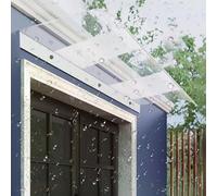 Auvent de Porte Entrée Robuste 100 120 110 80 90 cm Large Auvent De Fenêtres en Polycarbonate Invisible Transparent Moderne, Coupe-Ven/Résistant À La Pluie(Half Clear,W110xD35cm)