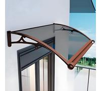 Auvent De Porte Et Fenêtre, avec Support en Alliage D'aluminium Marron, pour Entrée, Porche, Terrasse, Marquise Extérieurs avec Évier De Drainage(Gray,80 * 200cm/31 * 79in)