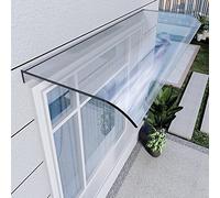 Auvent de porte et fenêtre de qualité supérieure - Design en arc de cerclage - Housse en polycarbonate transparent - Abri de pluie pour entrée - Sans supports - Durable et résistant aux intempéries