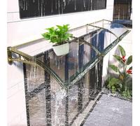 Auvent de Porte et fenêtre en Polycarbonate, auvent de Porte d'entrée avec Support en Aluminium et Grand évier, Protection UV, Pluie, Neige, abri Solaire pour terrasse, pour Portes et Balcon