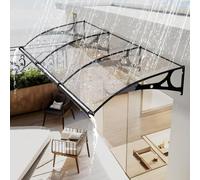 Auvent de porte et fenêtre en polycarbonate - Très résistant aux intempéries avec paris en aluminium silencieux pour la protection contre la pluie et la neige, facile à installer, forte capacité de