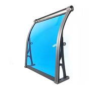 Auvent de porte et fenêtre extérieur bleu Protection UV Pluie et neige Housse en polycarbonate et aluminium Installation facile 60 x 70 cm 24 x 28 cm