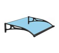 Auvent de Porte et fenêtre, Grand auvent d'évier, auvent de terrasse extérieur, Pare-Soleil Anti-UV, Pluie et Neige, tôle Creuse pour Portes et balcons (Bleu 60 x 60 cm)